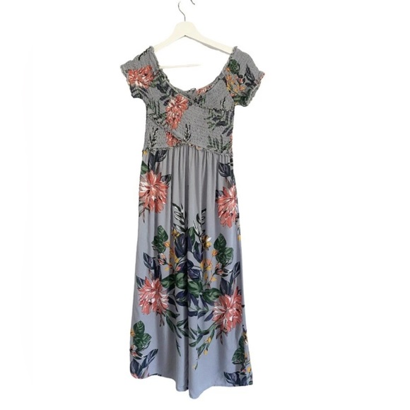 Patrons of Peace Gray Floral Maxi Dress - Picture 4 of 8